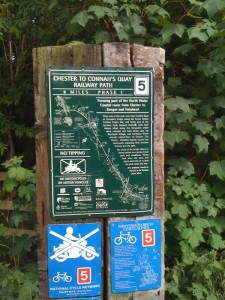 Map of the number 5 cycle route, that lead back into Chester.