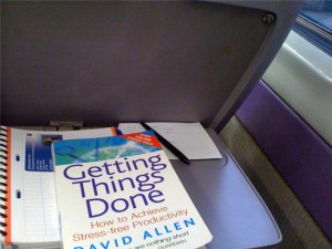 Reading Get Things Done, on the train to Manchester.