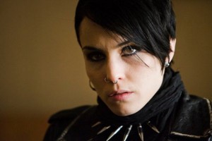 Noomi Rapace as Lisbeth Salander in the Girl with the Dragon Tatoo.