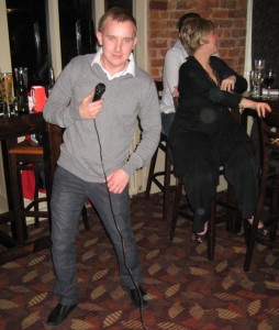 Gareth dancing at the Christmas Party.
