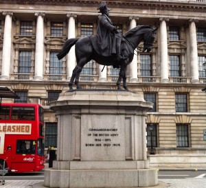A statue in London, with limited details.