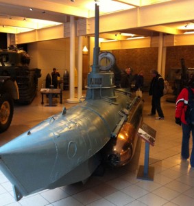A 1 man submarine in the Imperial War Museum.