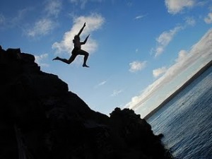 Jumping off cliff. Photo Credit: Eric Chan