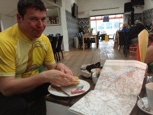 Stopping for lunch at Manley Mear