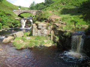 3 shires bridge and the waterfall.