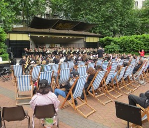 A brass band playing near Embankment