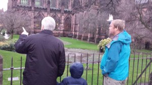 Me, Olivers Dad and Hugo at the Rememberence Garden in Chester