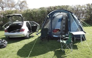 The new tent put up at Wern Isaf campsite.