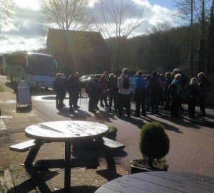 Toffee nosed walkers arriving by coach Toffee nosed walkers arriving by coach