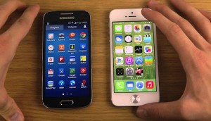 Galaxy s4 mini next to the Iphone 5s