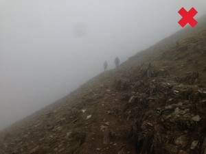 Ryd Du path in heavy fog