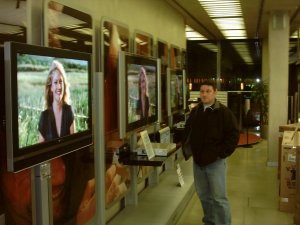Frank in a TV shop.