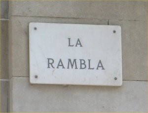 La Rambla sign
