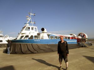 Me standing in front of a Hovercraft