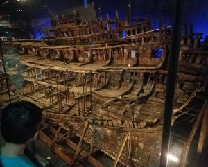 Some of the old timbers from the 500 year old Mary Rose