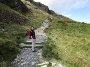 My friend Matt, walking up a hill in Snowdonia.
