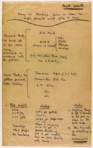 An old page or writting, showing Monty's plan for D Day.