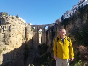 Me standing in front of the bridge at Ronda