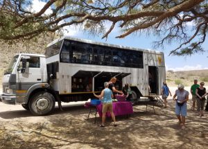 Truck stop, preparing for lunch