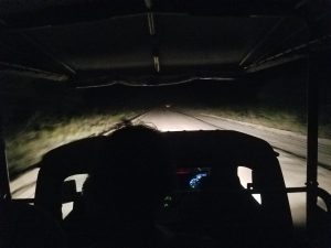 In our jeep on night safari